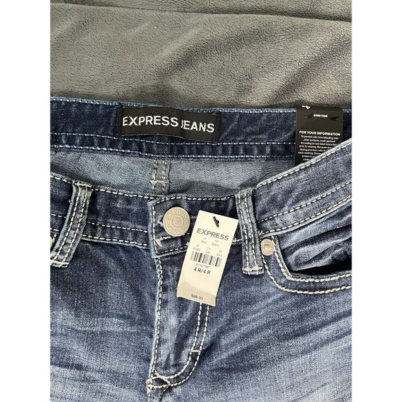 women’s express jeans sz 4R short low rise bootcut - Picture 9 of 14